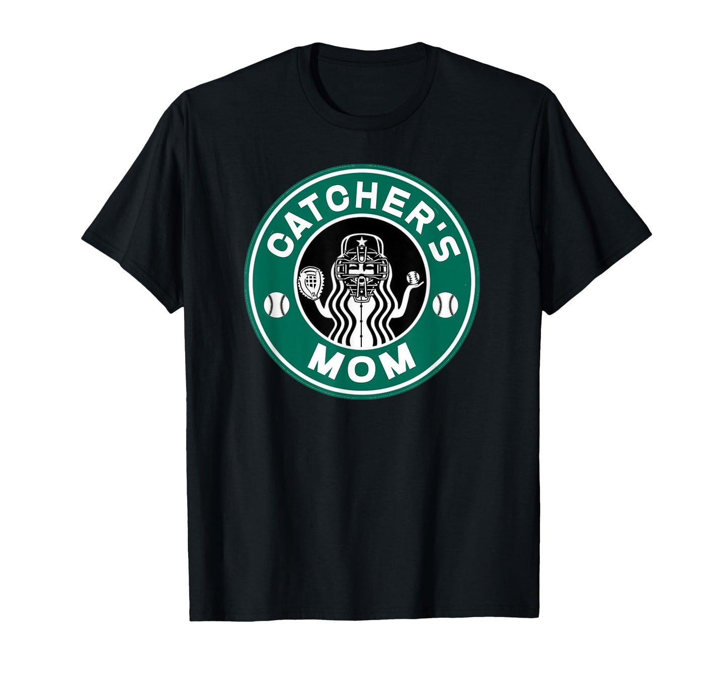 Softball Catcher's Mom for Women Mother of Softball Catcher T-Shirt