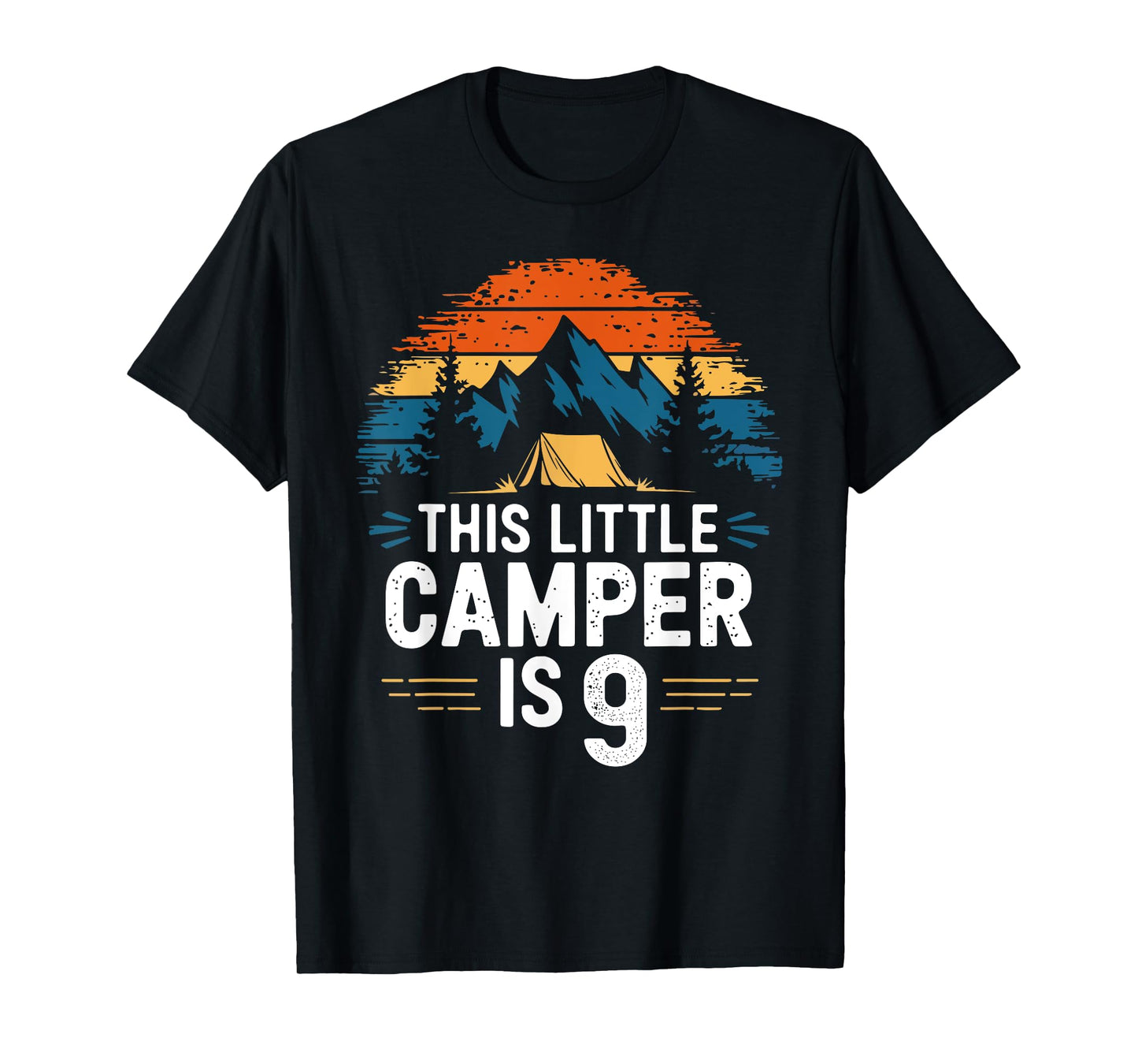 9th Birthday Camping Shirt for 9 Year Old Kids Camping Party T-Shirt