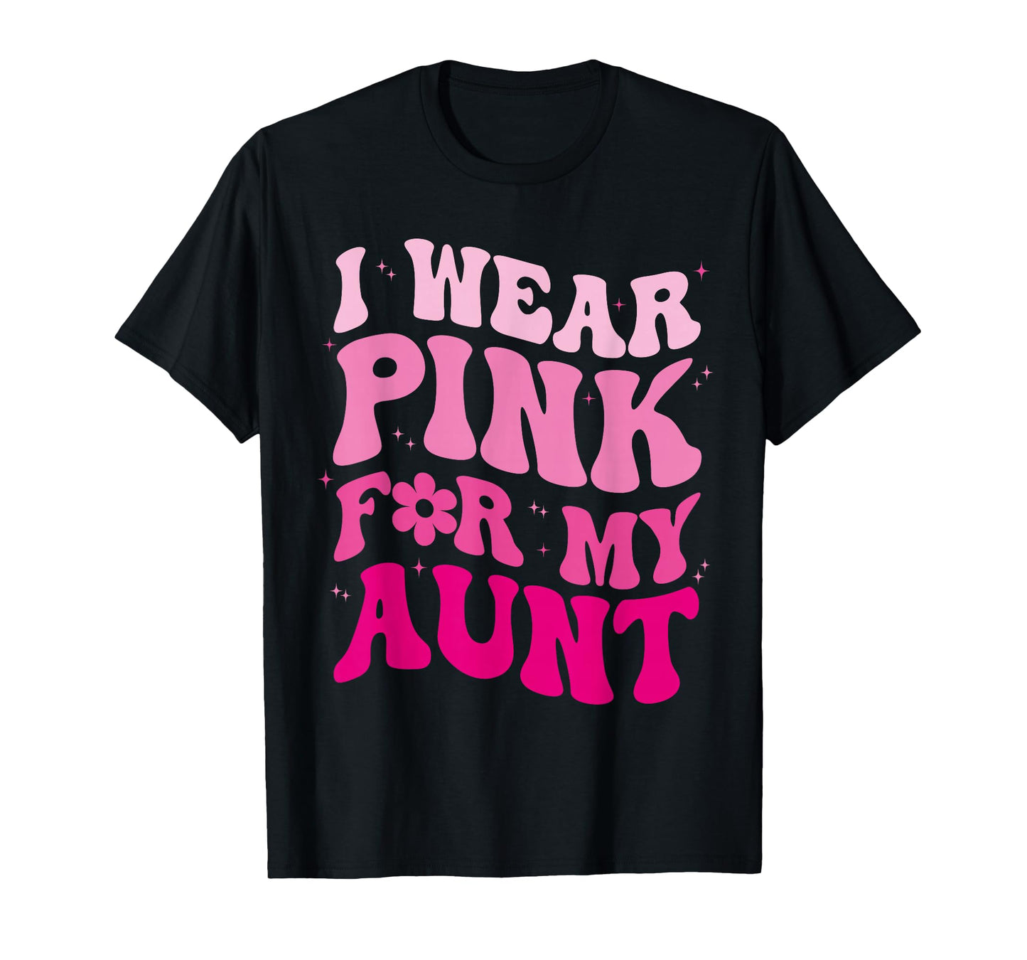 I Wear Pink for my Aunt Groovy Breast Cancer Women Kid Youth T-Shirt
