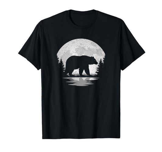 Bear Moon Vintage Bear Lover Wildlife Men Women Kids T-Shirt