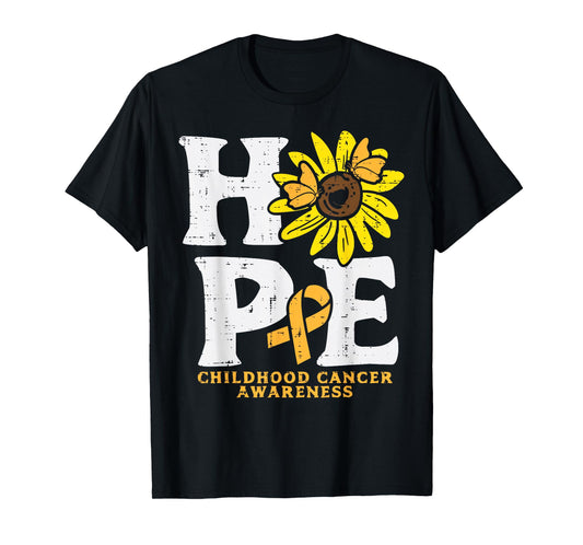 Hope Sunflower Childhood Cancer Awareness Men Women Kids T-Shirt