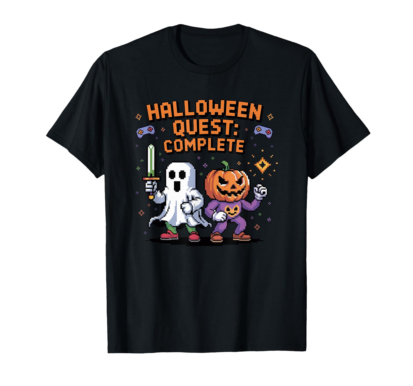 Halloween Quest Complete Halloween Pumpkin Arcade Gamer T-Shirt