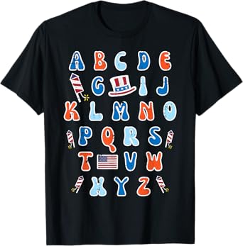 4th Of July Abc Alphabet Patriotic Preschool Teacher Women T-Shirt