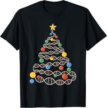 DNA Helix Christmas Tree Scientist Biology Science Teacher T-Shirt