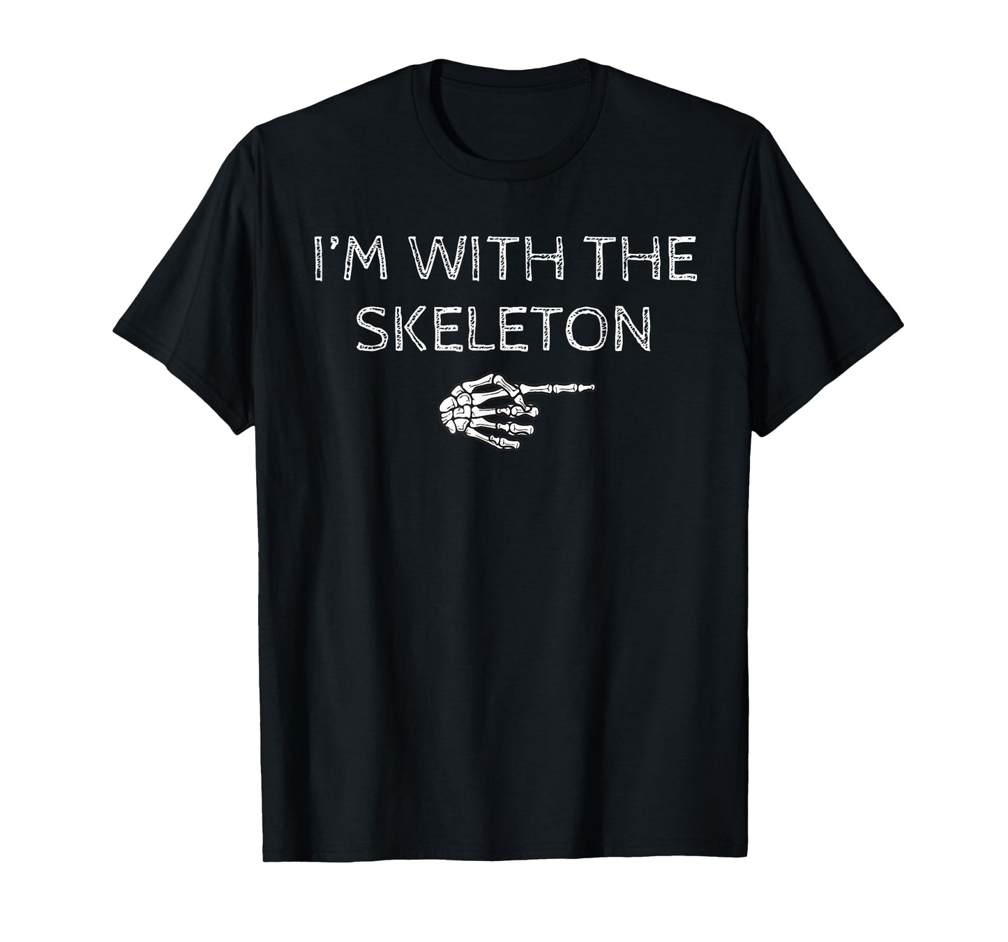 I'm with Skeleton Halloween Costume Funny Couples Matching T-Shirt