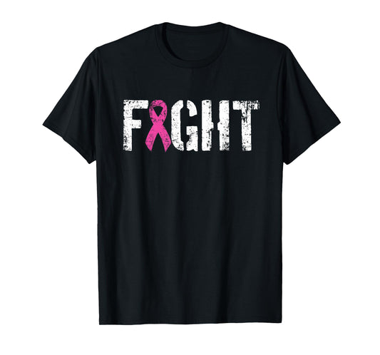 Fight Breast Cancer - Pink Military Style Awareness Ribbon T-Shirt