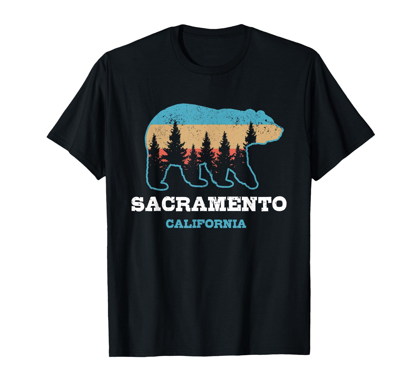 Sacramento California Vintage Bear Grizzly Nature Souvenir T-Shirt