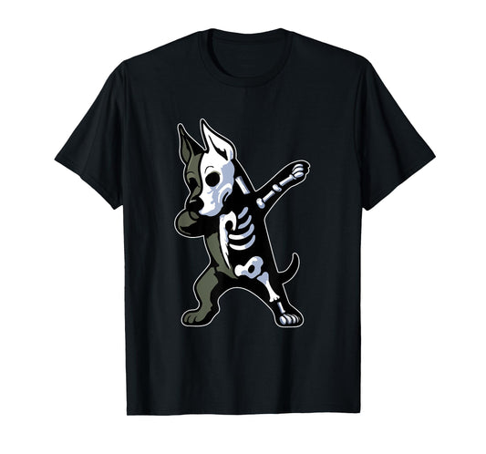 Dabbing Great Dane Half Skeleton Halloween Costume Owner T-Shirt