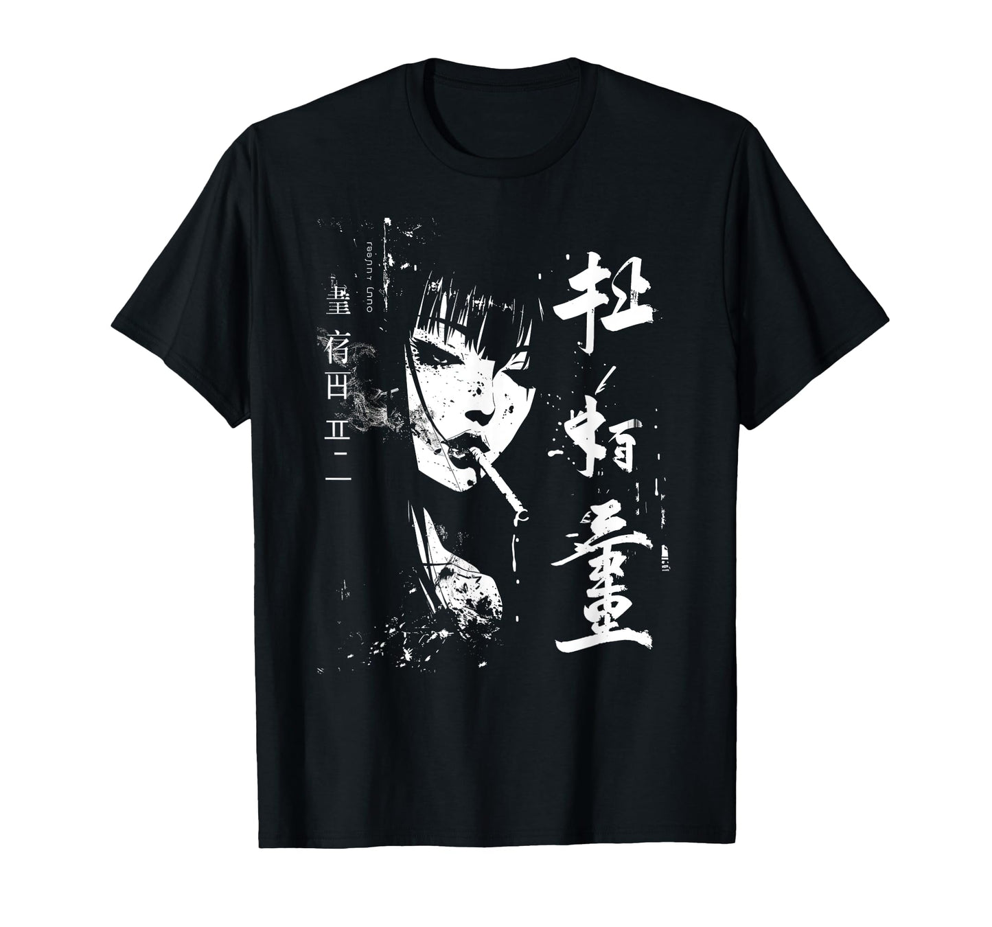 The Otaku Fan Co. Waifu Anime Horror Girl Aesthetic T-Shirt, Small, Black