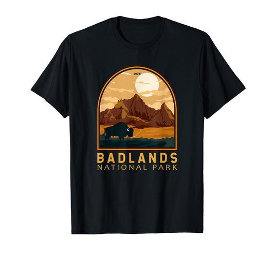Badlands National Park South Dakota Vintage Emblem T-Shirt