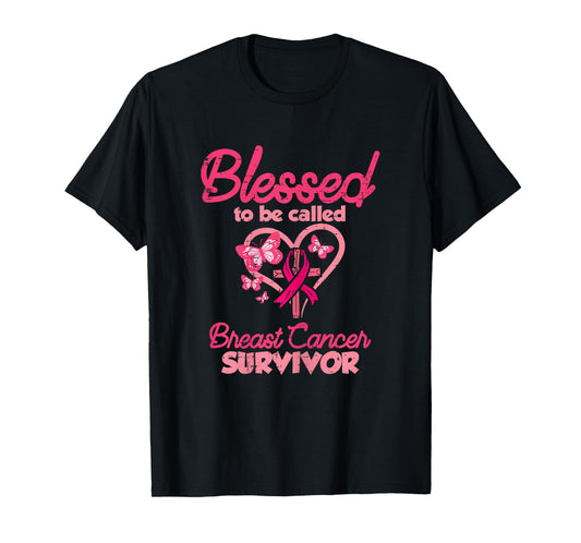 Blessed Breast Cancer Survivor Awareness Christian Women T-Shirt