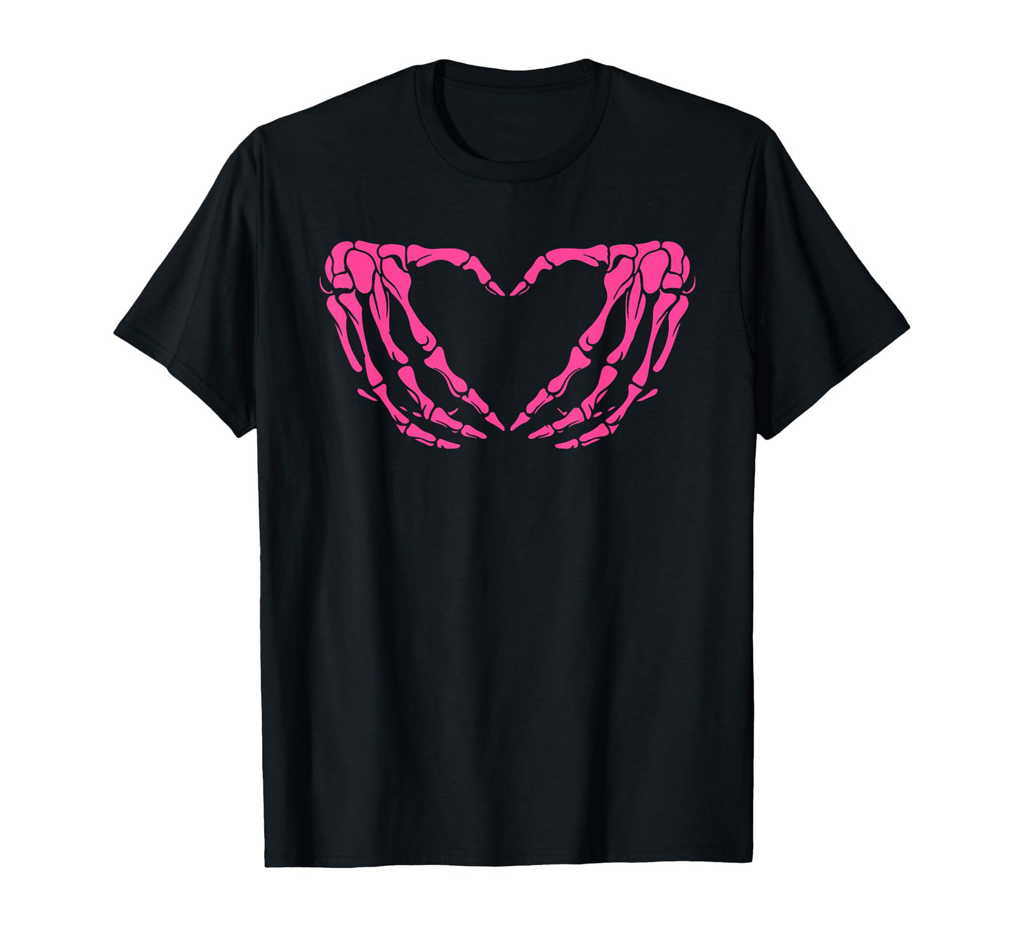 Pink Skeleton Hands Heart Breast Cancer Awareness T-Shirt