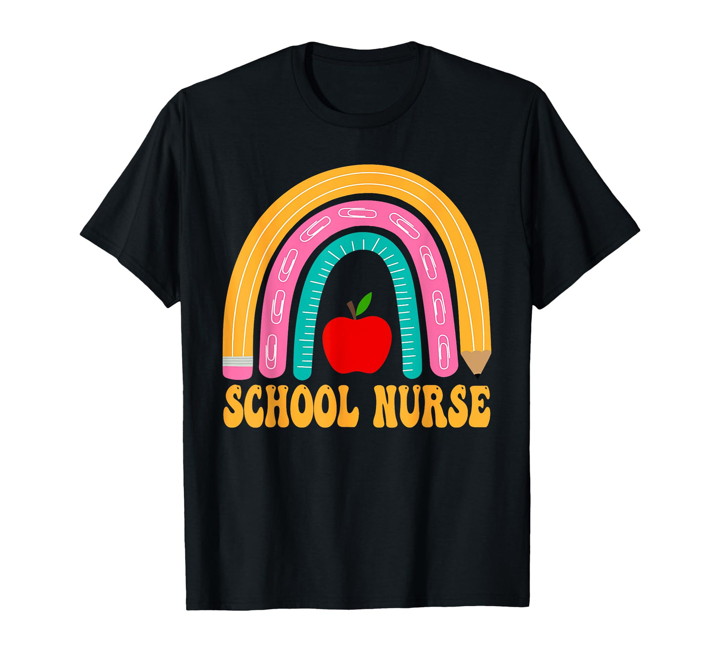 First Day of School Nurse Back To School Rainbow Pencil T-Shirt