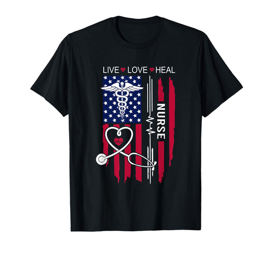American Flag Nurse Day Gifts, Week Gift Nurse, Nurse's Day T-Shirt