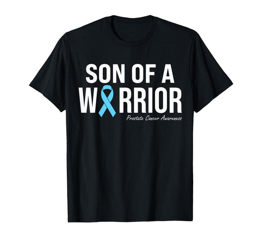 Family Prostate Cancer Awareness Light Blue Son of a Warrior T-Shirt