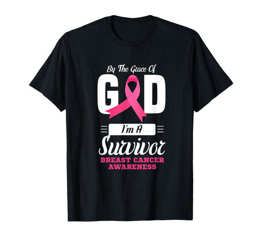 By the grace god I'm a survivor breast cancer awareness T-Shirt