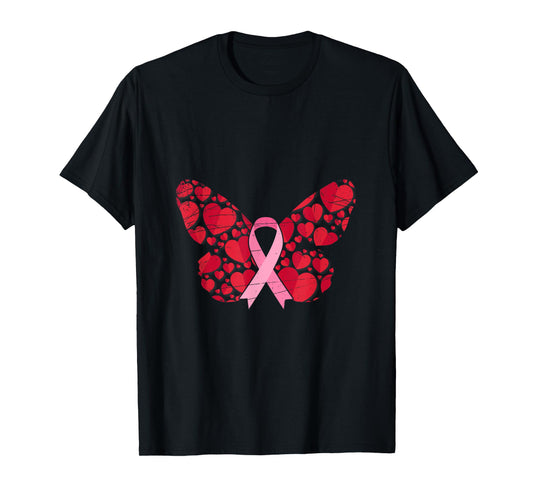 Cancer Survivor Butterfly Women Gift Breast Cancer Awareness T-Shirt