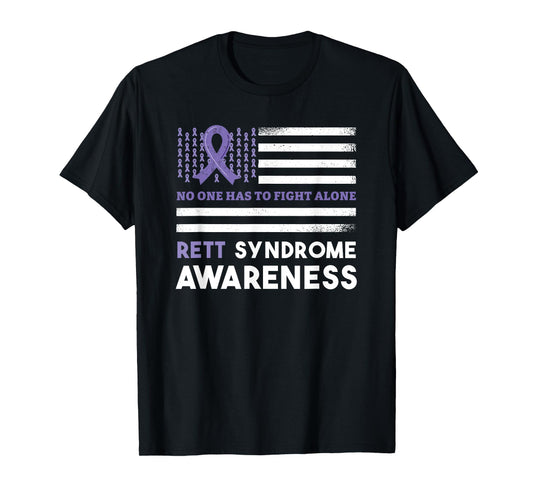 Rett Syndrome Awareness Butterfly Ribbon Purple Support T-Shirt