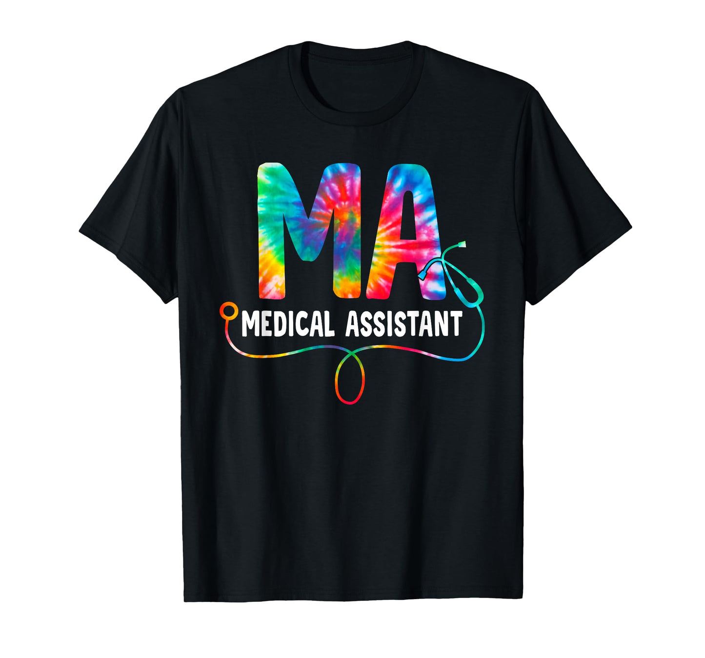 Tie Dye MA Medical Assistant Nurse Stethoscope MA T-Shirt
