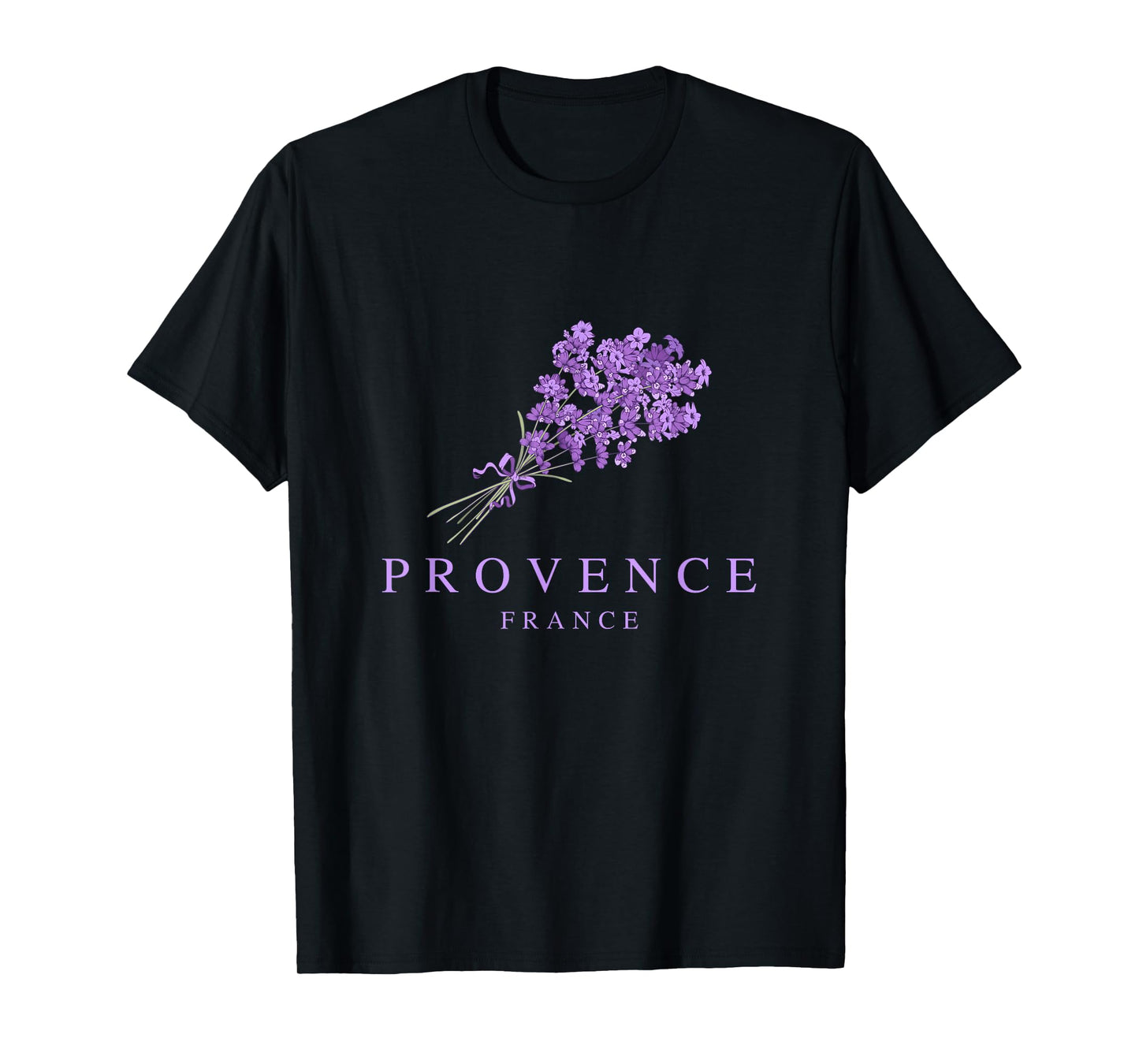 Provence France Souvenir Elegant Lavender Floral Graphic T-Shirt