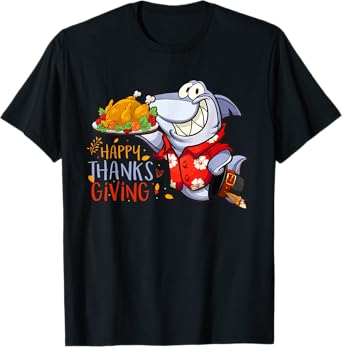 Funny Shark Eat Turkey Happy Thanksgiving Gifts T-Shirt