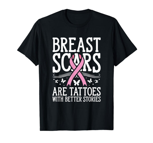 Scars Pink Month Cancer Survivor Breast Cancer Awareness T-Shirt