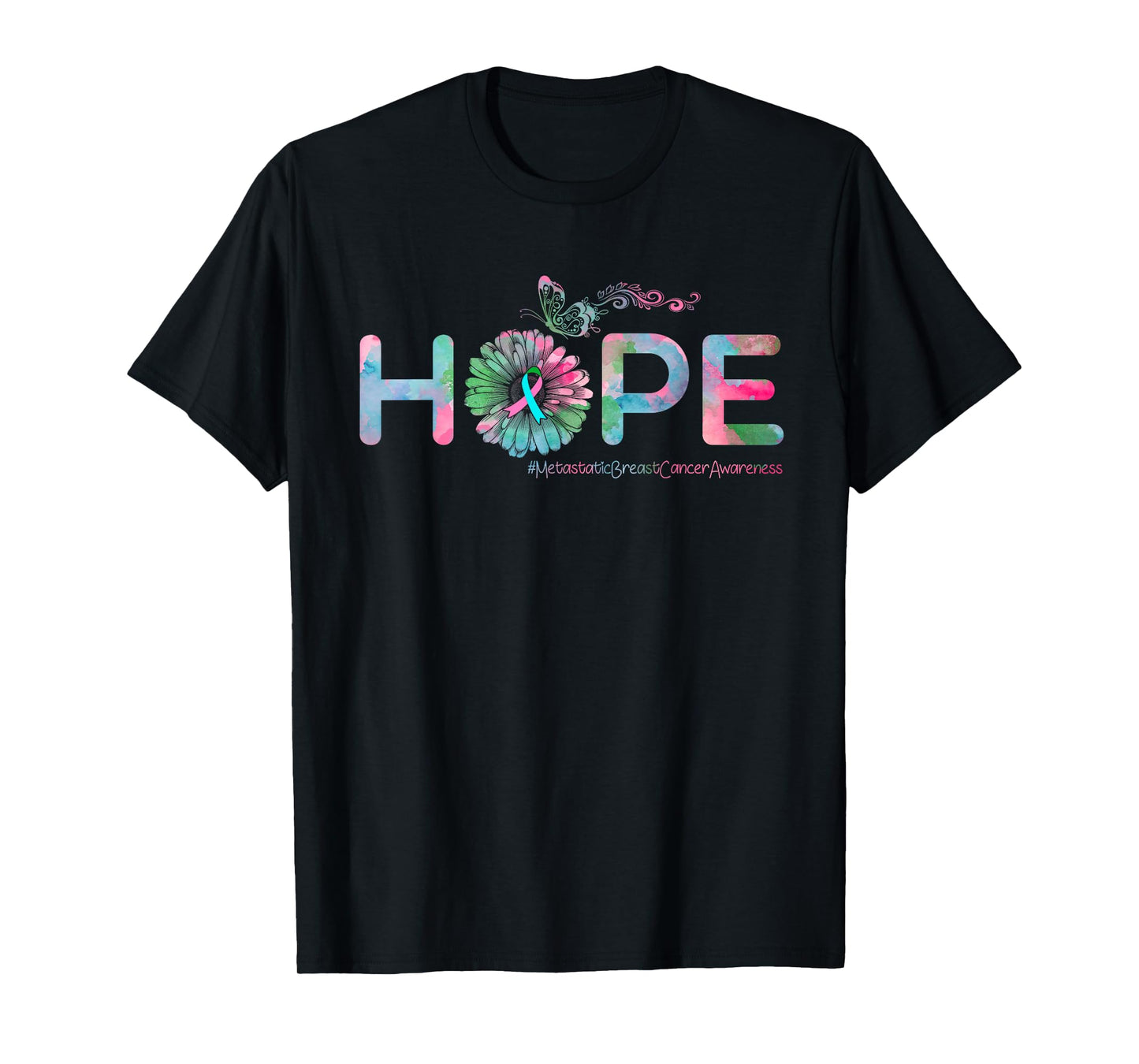HOPE Butterfly Metastatic Breast Cancer Awareness T-Shirt
