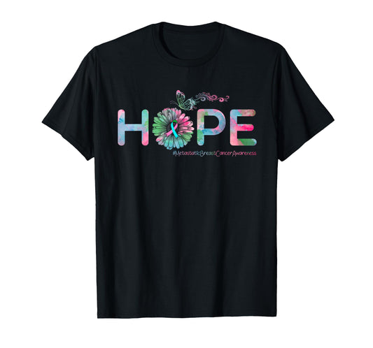 HOPE Butterfly Metastatic Breast Cancer Awareness T-Shirt