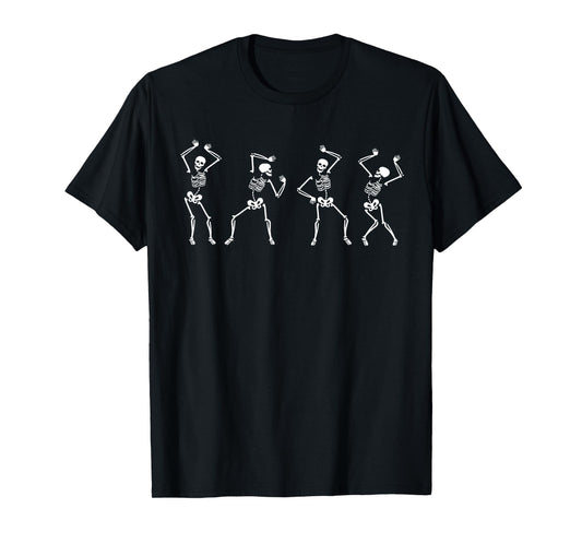 Dancing Rock Skeleton Retro Spooky Scary Halloween Men Women T-Shirt