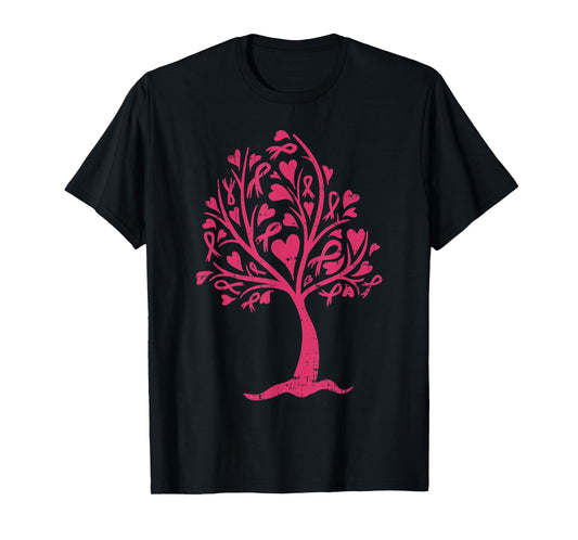 Breast Cancer Awareness Shirt Pink Ribbon Tree Support Gift T-Shirt