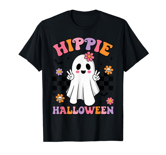 Groovy Boo Hippie Halloween Peace Ghost Halloween Girl Women T-Shirt
