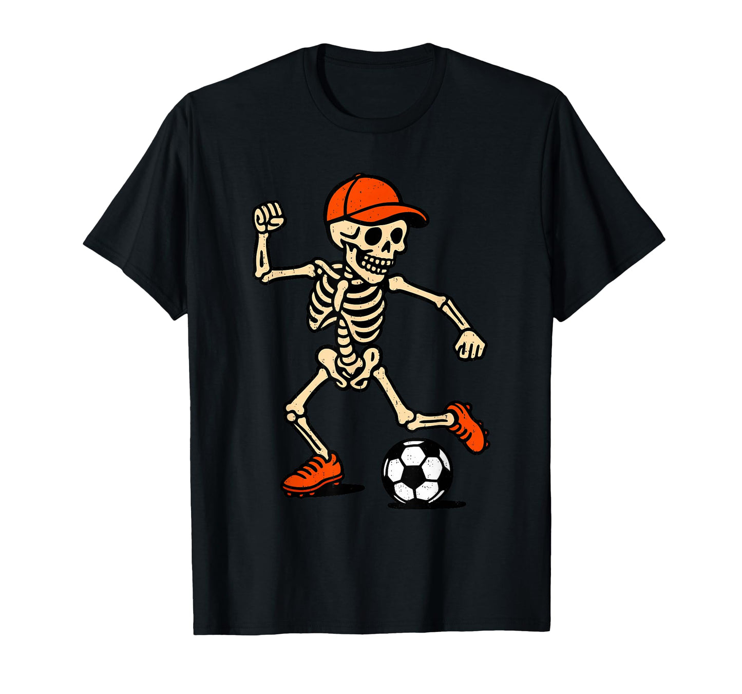 Skeleton Soccer Halloween Costume Spooky Sport Player T-Shirt
