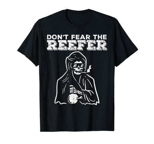 Halloween Dont Fear Reefer Grim Reaper Funny Costume Men T-Shirt
