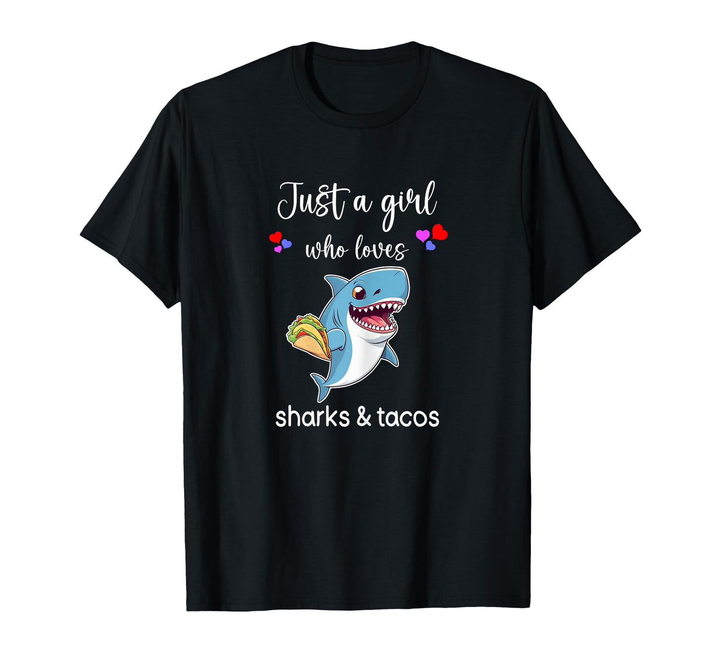 Shark Taco Shirt Girls Cute Shark Taco T-Shirt