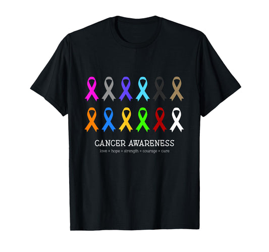 Cancer Awareness Clothing - Fight Cancer Ribbon T-Shirt