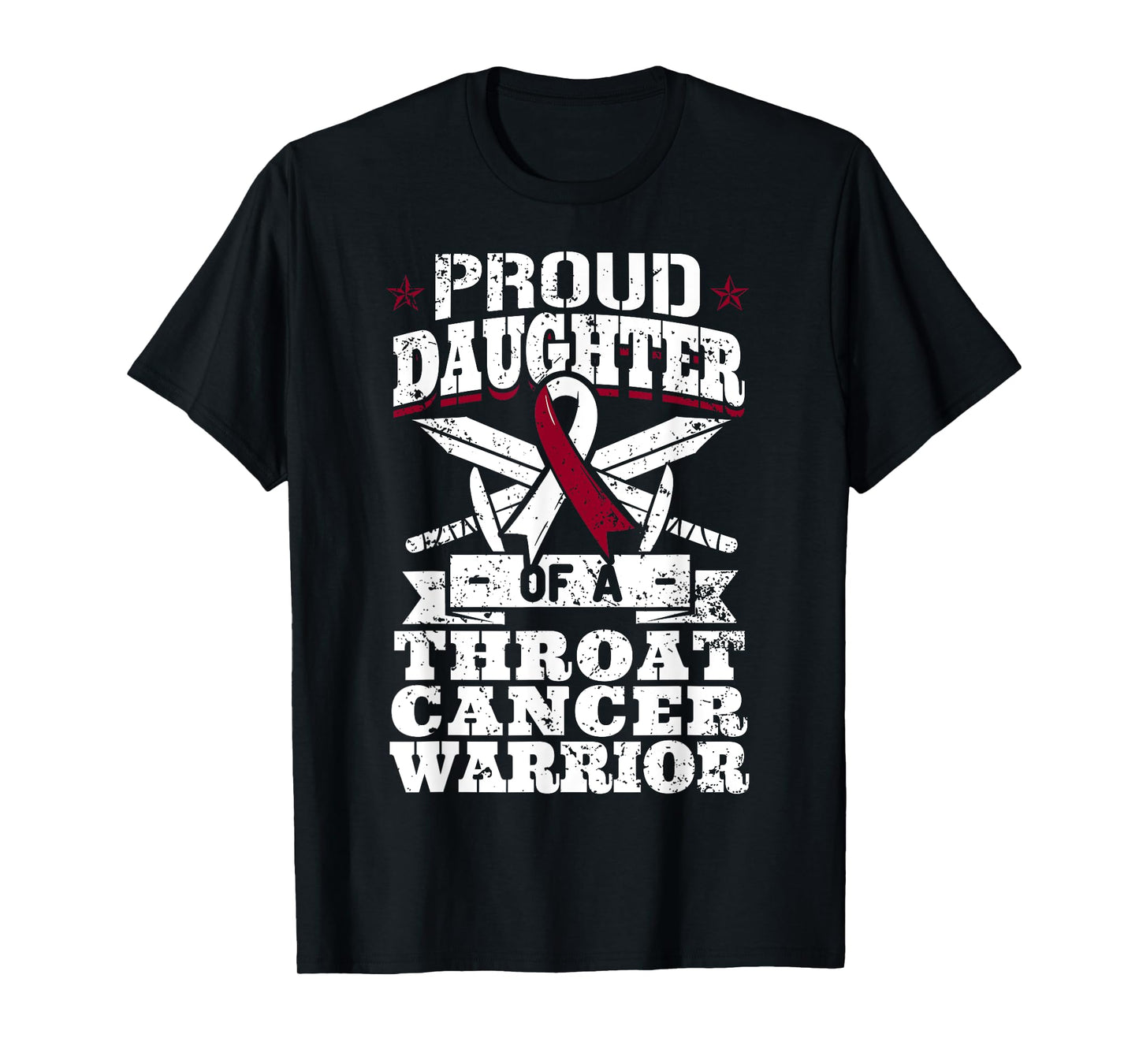 Proud Daughter Of A Throat Cancer Warrior Awareness Ribbon T-Shirt