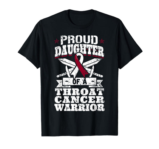 Proud Daughter Of A Throat Cancer Warrior Awareness Ribbon T-Shirt