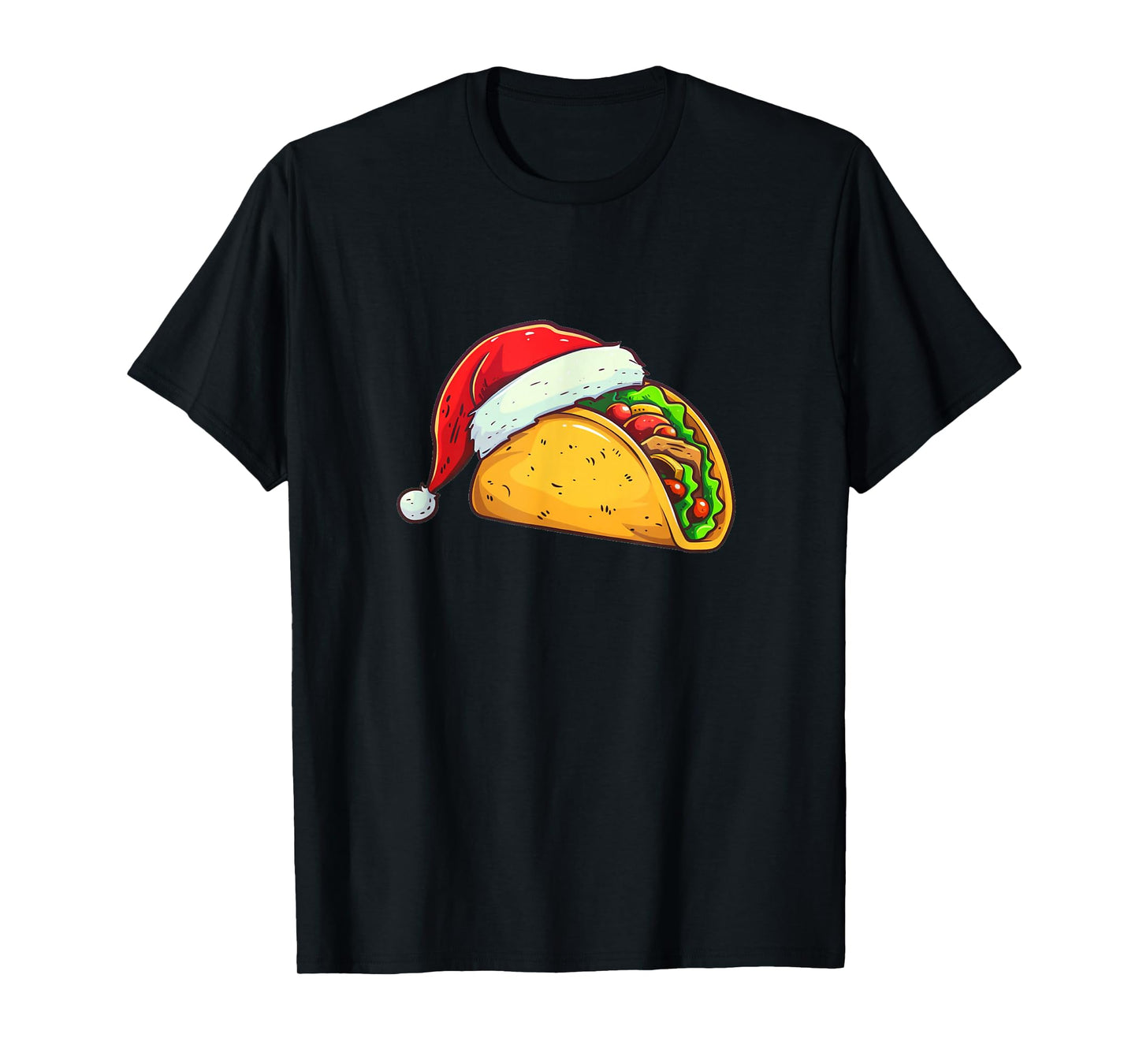 Christmas Hat and Funny Taco Costume T-Shirt