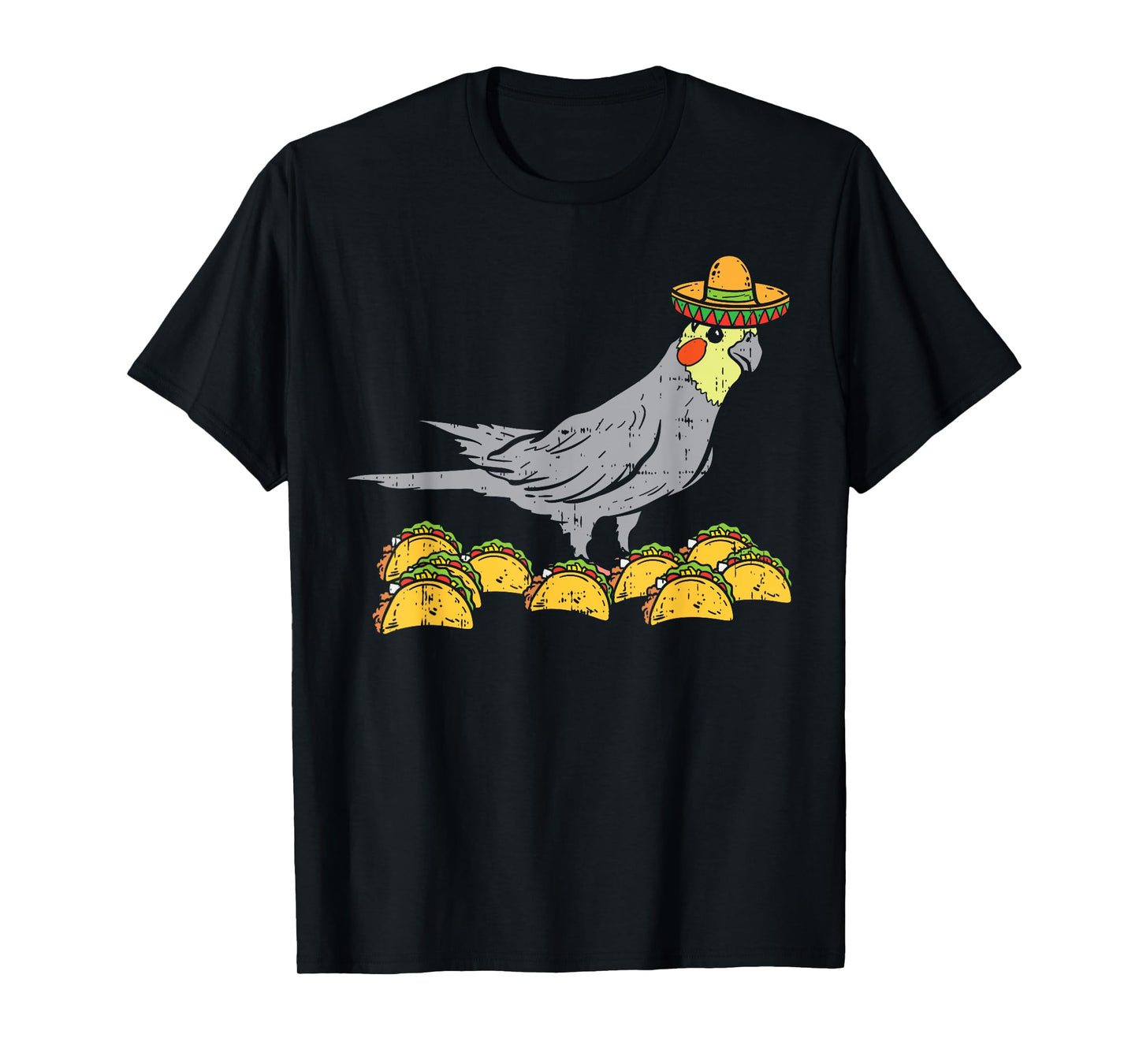 Cockatiel Bird Sombrero Tacos Cinco De Mayo Mexican T-Shirt