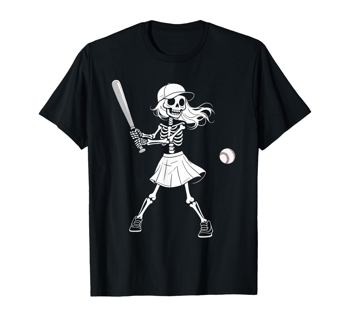 Spooky Softball Skeletons Halloween Costume Spooky Women T-Shirt