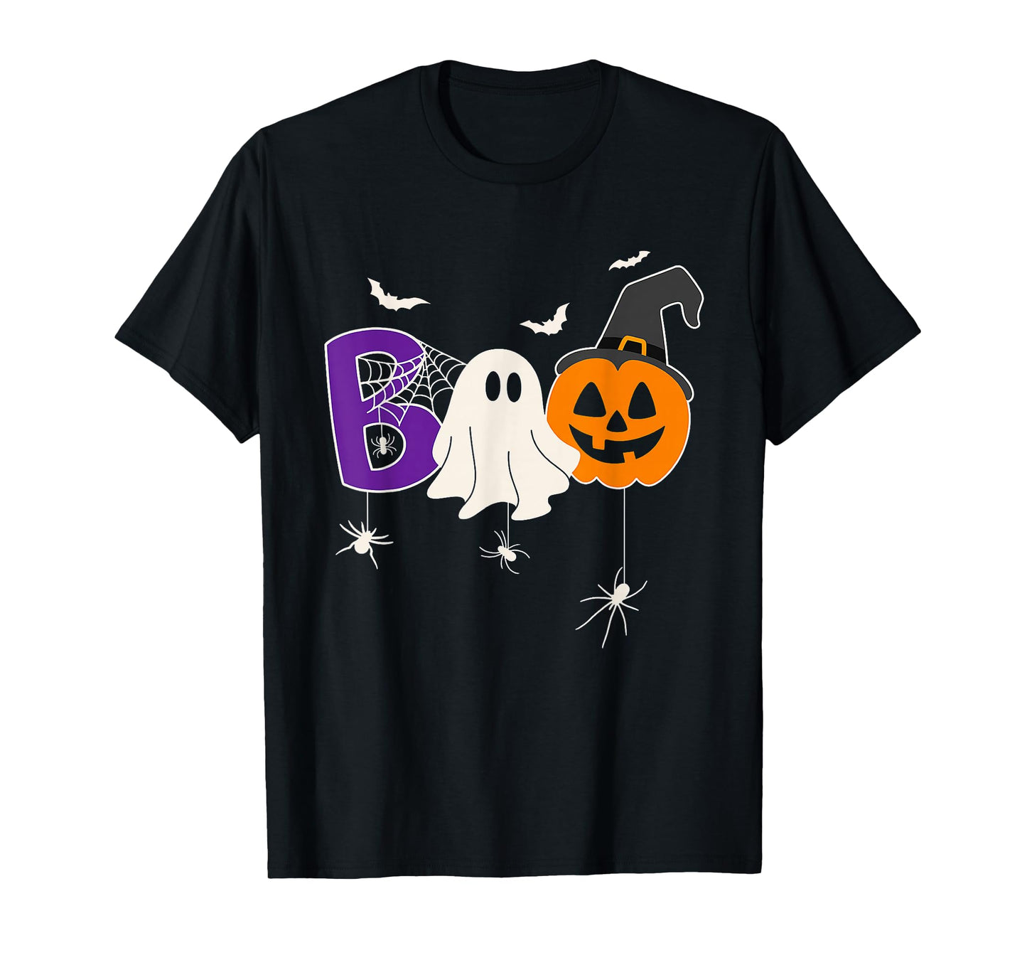 Boo Cute Ghost Spooky Witch Pumpkin Halloween Men Women T-Shirt