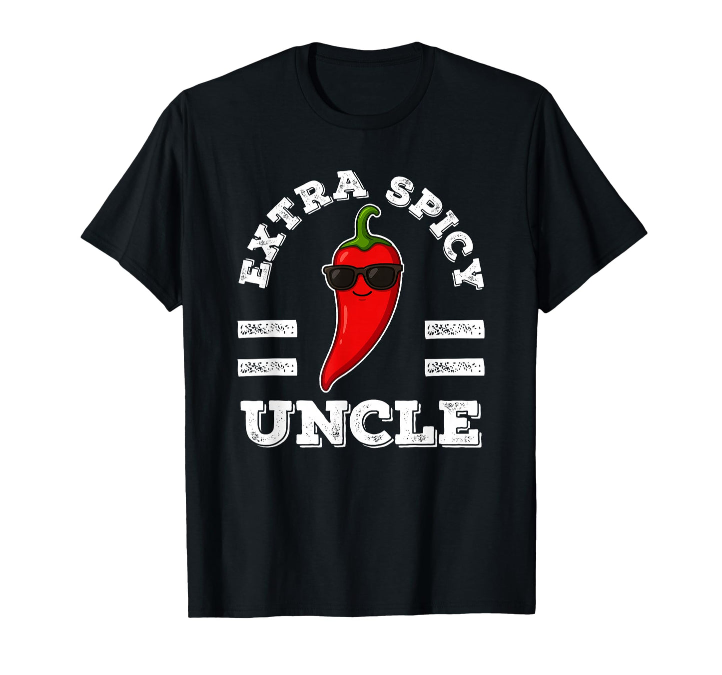 Extra Spicy Uncle for Men Foodie Humor Hot Chili Pepper Pun T-Shirt