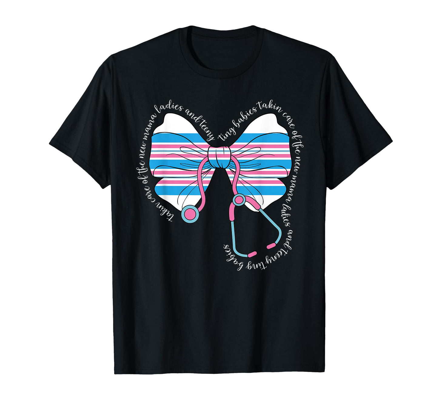 Stethoscope Coquette Bow Baby Blanket Mother Baby Nurse T-Shirt