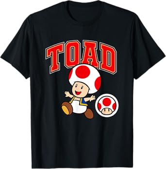 Super Mario Toad Big Character Collegiate Style T-Shirt