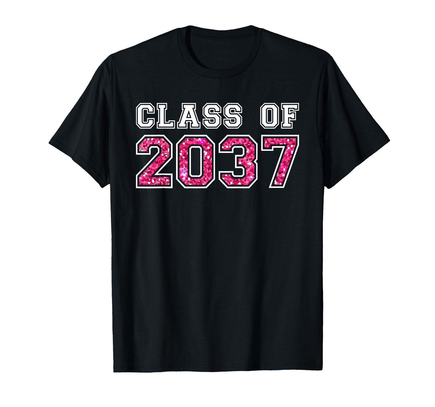 Pink Class Of 2037 Grow With Me Pre-k 12th Grade Kids Girls T-Shirt