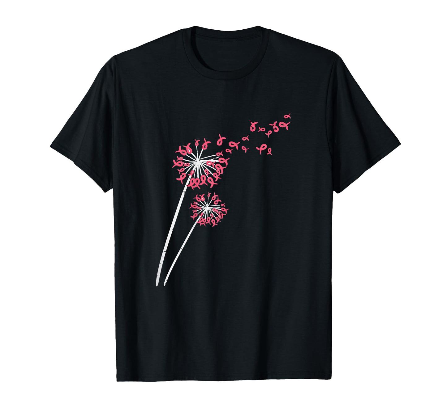 Pink Ribbon Dandelion Breast Cancer Awareness Men Women T-Shirt