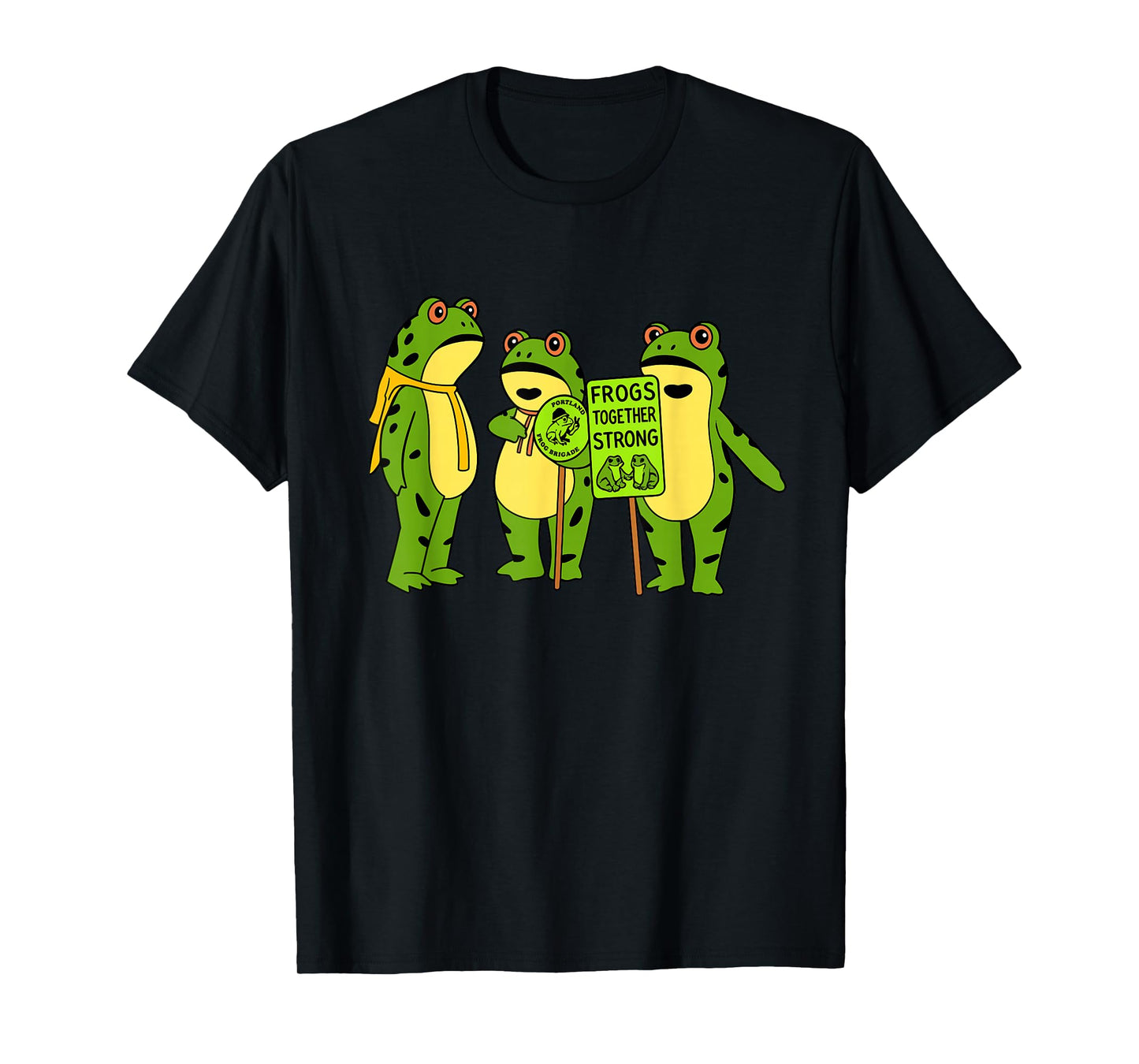 Portland Frog Brigade Oregon Frogs Together Funny Strong T-Shirt