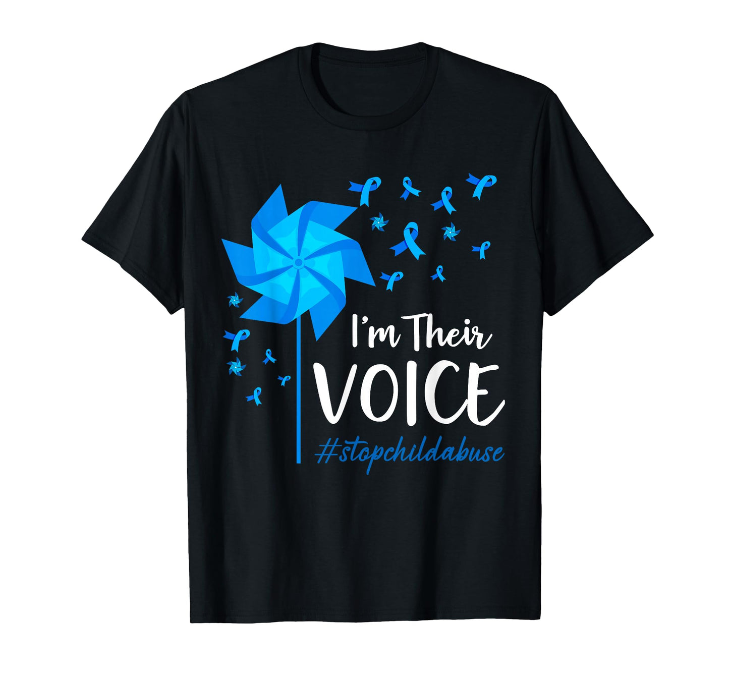 Child Abuse Prevention Awareness I'm Their Voice Pinwheel T-Shirt