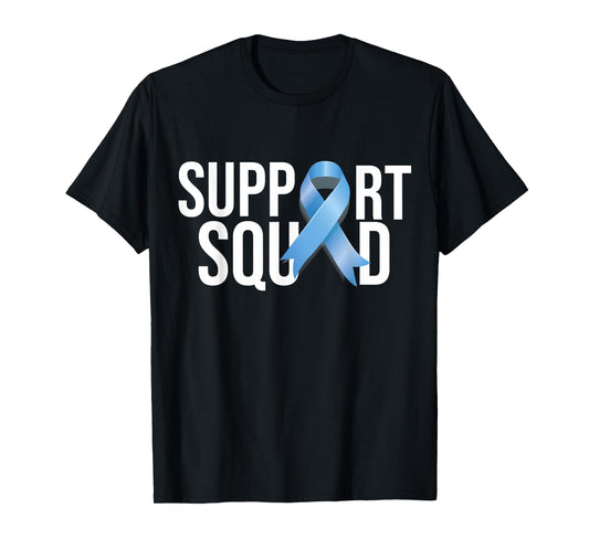 Support Squat Prostate Cancer Awareness Blue Ribbon Survivor T-Shirt