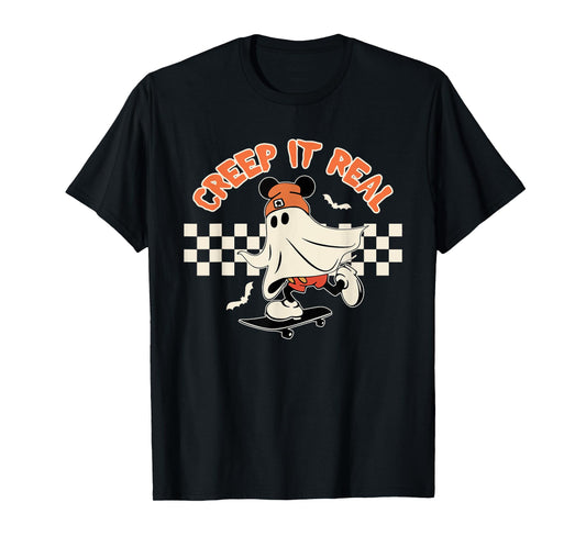 Creep it Real Spooky Ghost Mouse Men Women Halloween T-Shirt